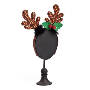 Sequin Brown Reindeer Antlers Headband NEW